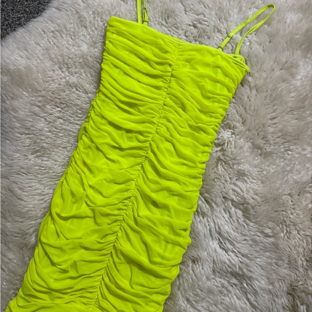 Amazon Neon Bodycon Ruched Dress - Picture 3 of 5